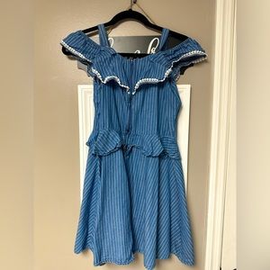 Cute blue and white dress for tweens/teens size L 12/16